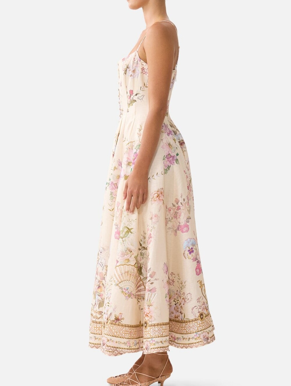 Camilla corset dress with long flared skirt In Adorned in aranjuez - Picture 3 of 15
